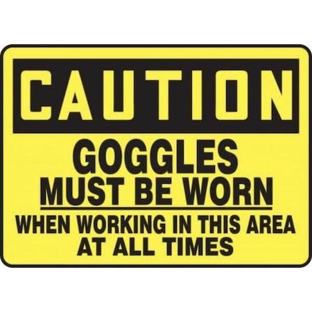 Accuform OSHA CAUTION SAFETY SIGN GOGGLES MPPE740XT MPPE740XT